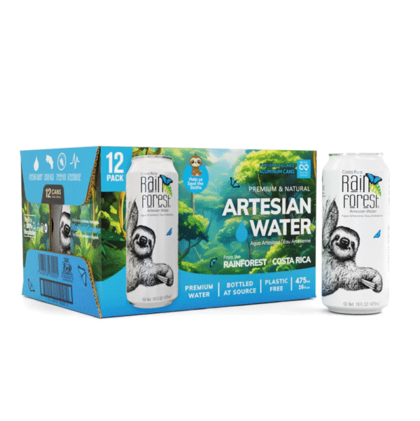 Rainforest Agua de manantial artesiano lata de 16 Oz
