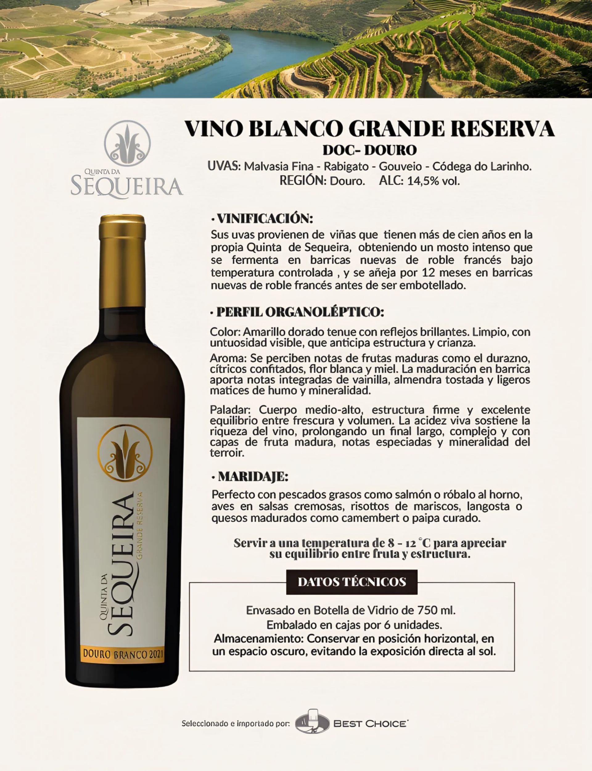 FICHA TECNICA VINO BLANCO GRANDE RESERVA DOC DOURO