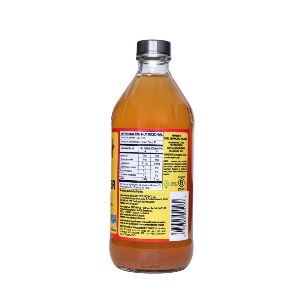 VINAGRE SIDRA MANZANA BRAGG 473ML - Imagen 2