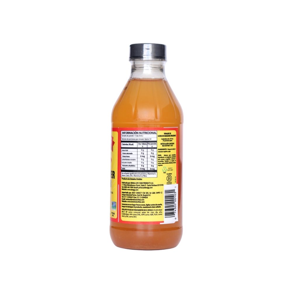 VINAGRE SIDRA MANZANA BRAGG 295ML - Imagen 2